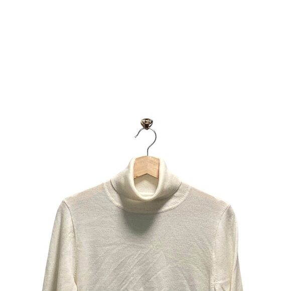 J.Crew Wool Blend Soft Ribbed Turtleneck Sweater Cream Size XL Minimalist Quiet - Picture 7 of 15